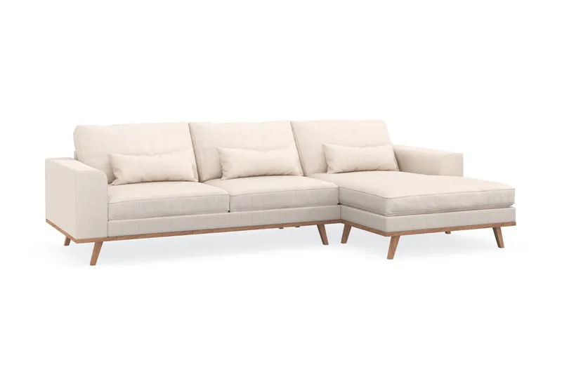 Copenhagen 4-istuttava Oikeakätinen L-muotoinen Divaanisohva Manchester-kankaalla - Beige - Huonekalut - Sohva - Divaanisohva