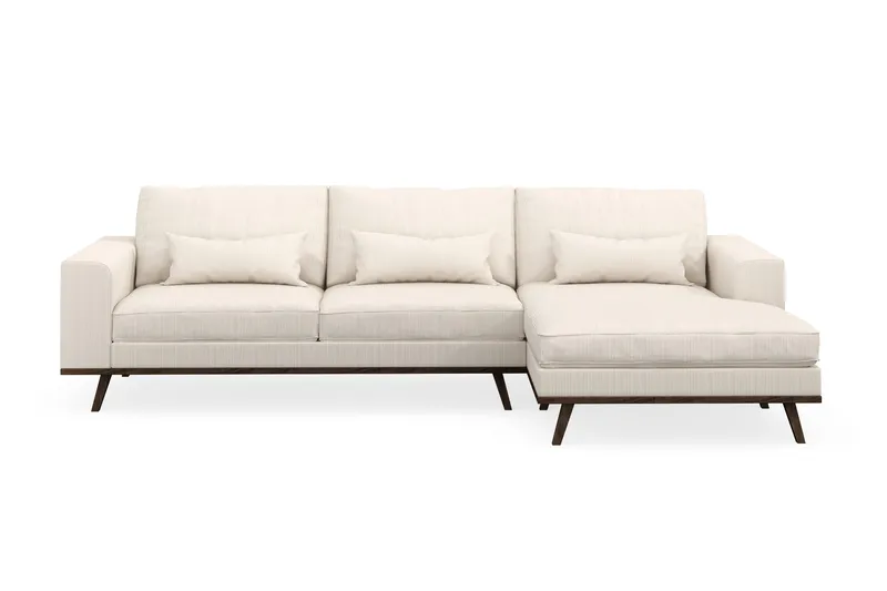 Copenhagen 4-istuttava Oikeakätinen L-muotoinen Divaanisohva Manchester-kankaalla - Beige - Huonekalut - Sohva - Divaanisohva
