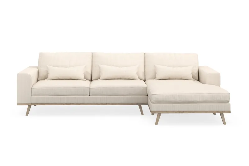 Copenhagen 4-istuttava Oikeakätinen L-muotoinen Divaanisohva Manchester-kankaalla - Beige - Huonekalut - Sohva - Divaanisohva