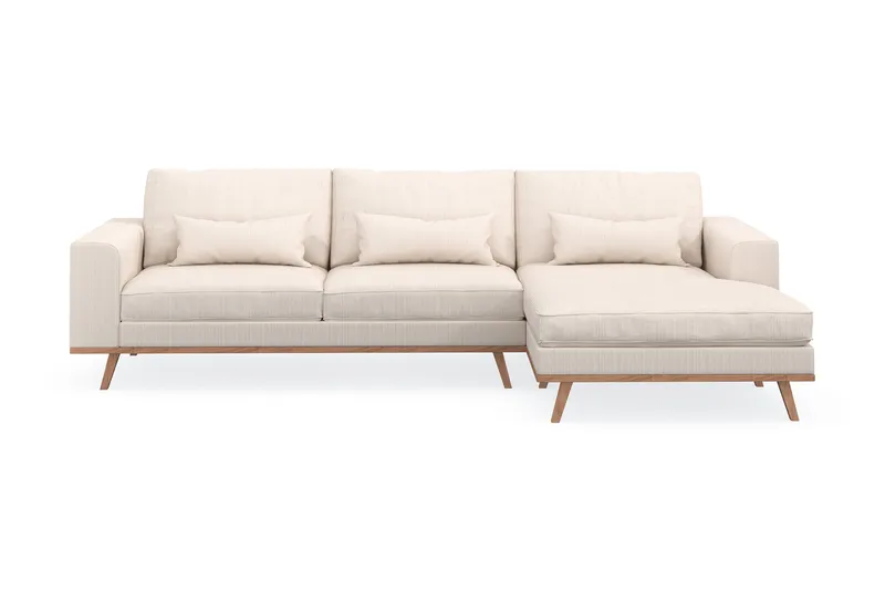 Copenhagen 4-istuttava Oikeakätinen L-muotoinen Divaanisohva Manchester-kankaalla - Beige - Huonekalut - Sohva - Divaanisohva