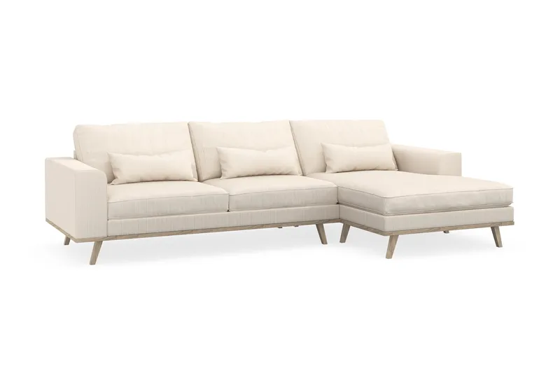 Copenhagen 4-istuttava Oikeakätinen L-muotoinen Divaanisohva Manchester-kankaalla - Beige - Huonekalut - Sohva - Divaanisohva