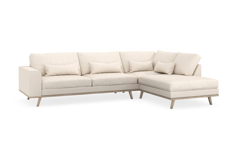 Copenhagen 4-istuttava Oikeakätinen L-muotoinen Divaanisohva Manchester-kankaalla - Beige - Huonekalut - Sohva - Divaanisohva