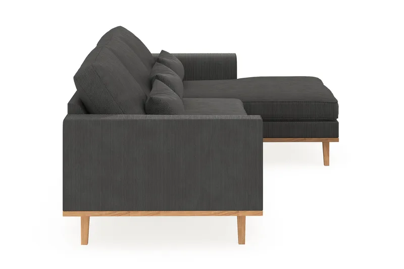 Copenhagen 4-istuttava Oikeakätinen L-muotoinen Divaanisohva Manchester-kankaalla - Tummanharmaa - Huonekalut - Sohva - Divaanisohva