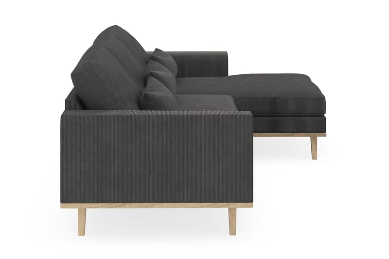 Copenhagen 4-istuttava Oikeakätinen L-muotoinen Divaanisohva Manchester-kankaalla - Tummanharmaa - Huonekalut - Sohva - Divaanisohva