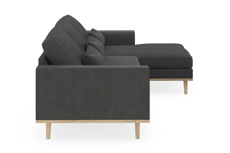 Copenhagen 4-istuttava Oikeakätinen L-muotoinen Divaanisohva Manchester-kankaalla - Tummanharmaa - Huonekalut - Sohva - Divaanisohva