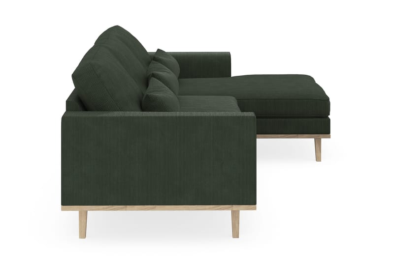 Copenhagen 4-istuttava Oikeakätinen L-muotoinen Divaanisohva Manchester-kankaalla - Tummanvihreä - Huonekalut - Sohva - Divaanisohva