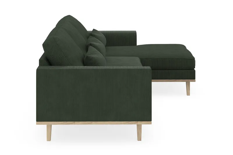 Copenhagen 4-istuttava Oikeakätinen L-muotoinen Divaanisohva Manchester-kankaalla - Tummanvihreä - Huonekalut - Sohva - Divaanisohva