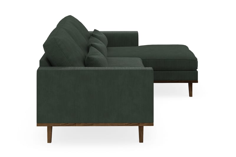 Copenhagen 4-istuttava Oikeakätinen L-muotoinen Divaanisohva Manchester-kankaalla - Tummanvihreä - Huonekalut - Sohva - Divaanisohva