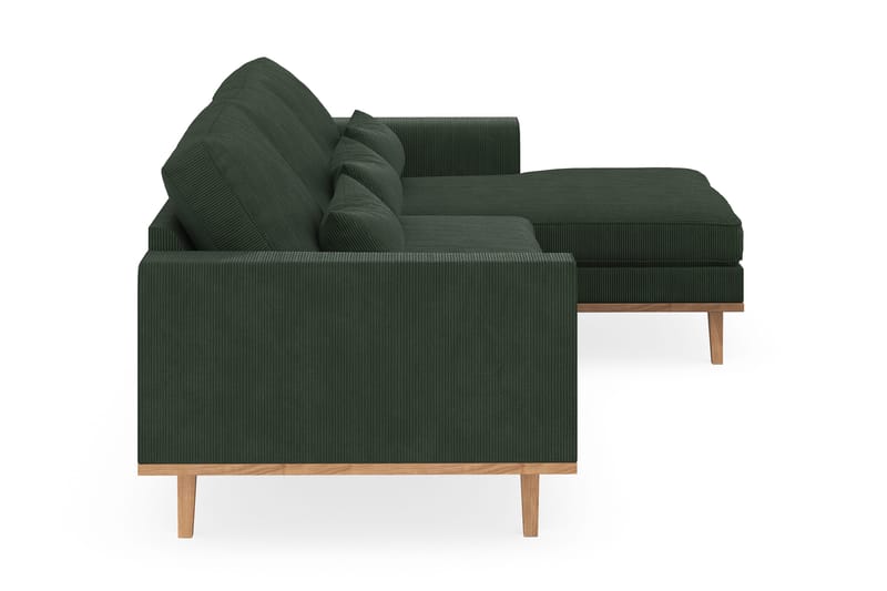 Copenhagen 4-istuttava Oikeakätinen L-muotoinen Divaanisohva Manchester-kankaalla - Tummanvihreä - Huonekalut - Sohva - Divaanisohva