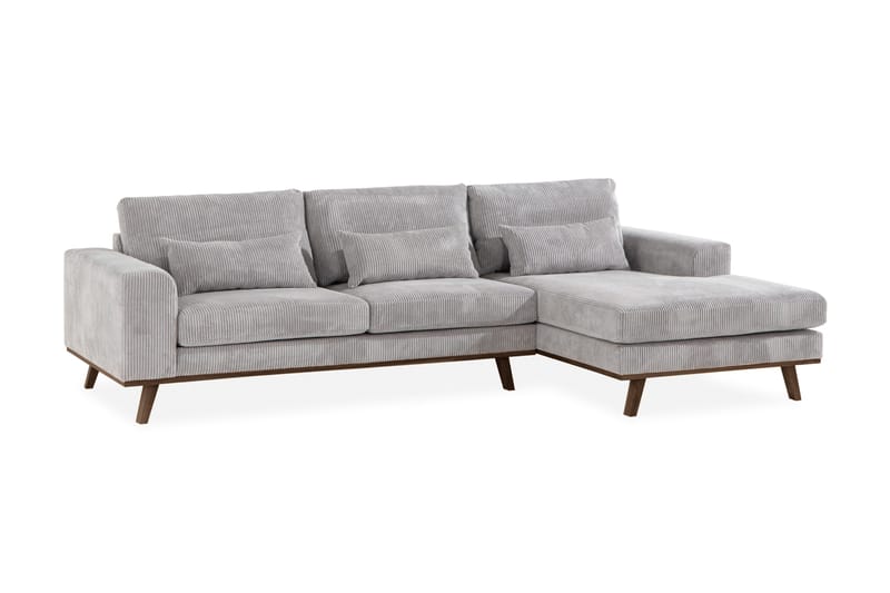Copenhagen 4-istuttava Oikeakätinen L-muotoinen Divaanisohva Manchester-kankaalla - Vaaleanharmaa - Huonekalut - Sohva - Divaanisohva