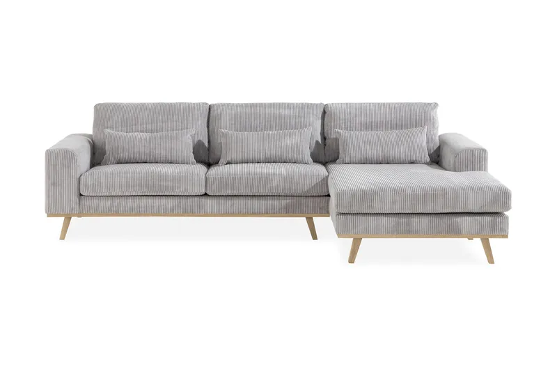 Copenhagen 4-istuttava Oikeakätinen L-muotoinen Divaanisohva Manchester-kankaalla - Vaaleanharmaa - Huonekalut - Sohva - Divaanisohva