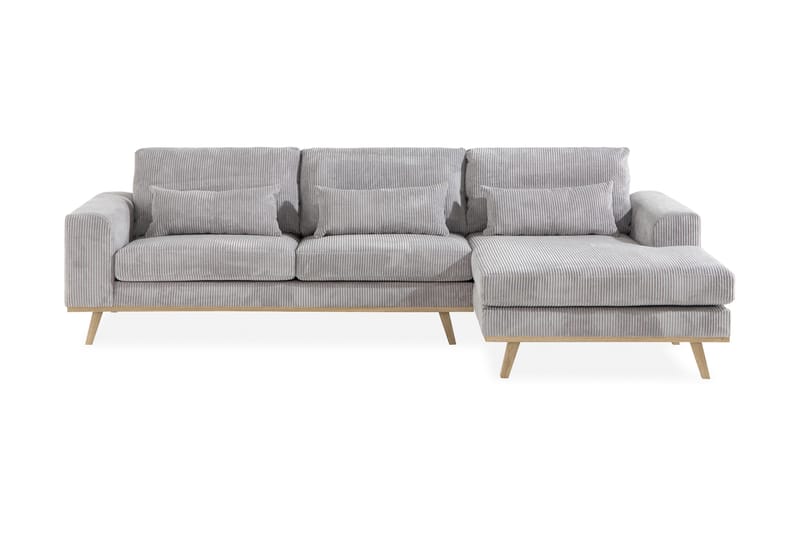 Copenhagen 4-istuttava Oikeakätinen L-muotoinen Divaanisohva Manchester-kankaalla - Vaaleanharmaa - Huonekalut - Sohva - Divaanisohva
