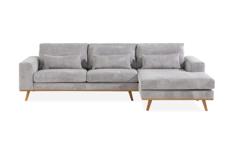 Copenhagen 4-istuttava Oikeakätinen L-muotoinen Divaanisohva Manchester-kankaalla - Vaaleanharmaa - Huonekalut - Sohva - Divaanisohva