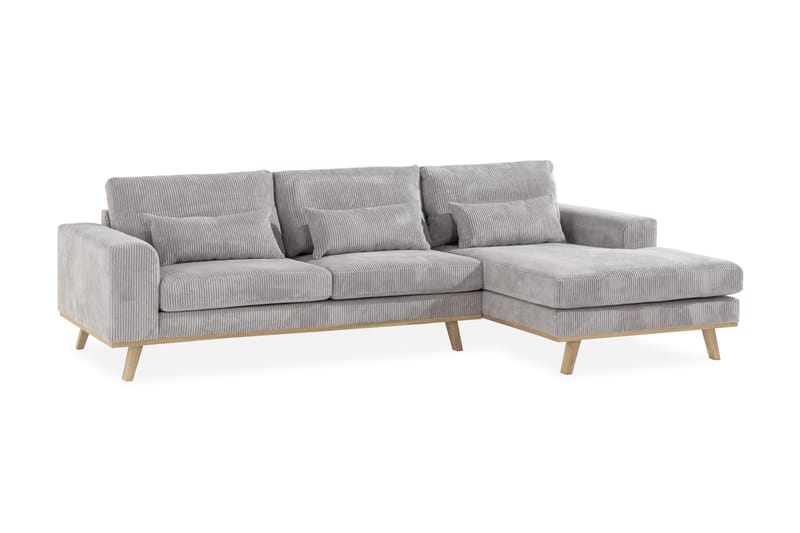 Copenhagen 4-istuttava Oikeakätinen L-muotoinen Divaanisohva Manchester-kankaalla - Vaaleanharmaa - Huonekalut - Sohva - Divaanisohva