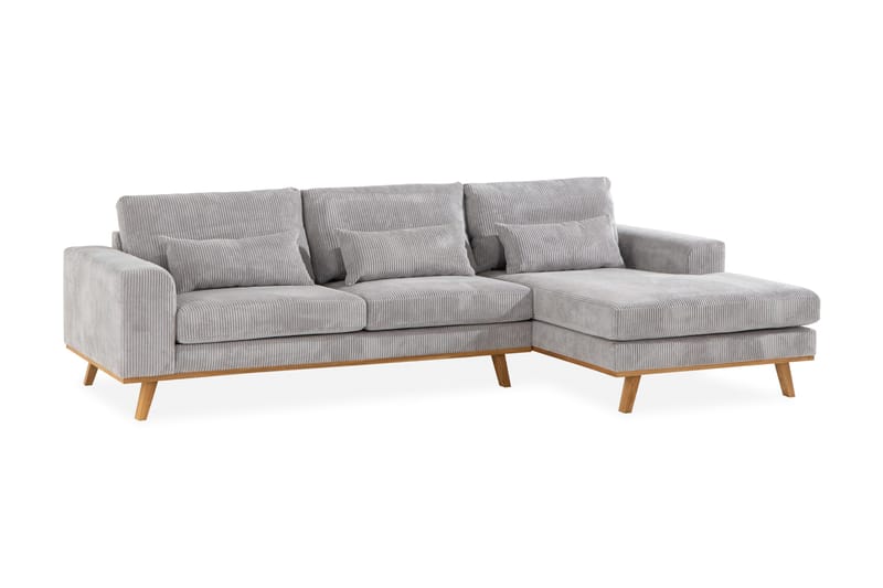 Copenhagen 4-istuttava Oikeakätinen L-muotoinen Divaanisohva Manchester-kankaalla - Vaaleanharmaa - Huonekalut - Sohva - Divaanisohva