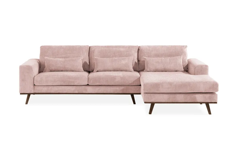 Copenhagen 4-istuttava Oikeakätinen L-muotoinen Divaanisohva Manchester-kankaalla, Vaaleanpunainen