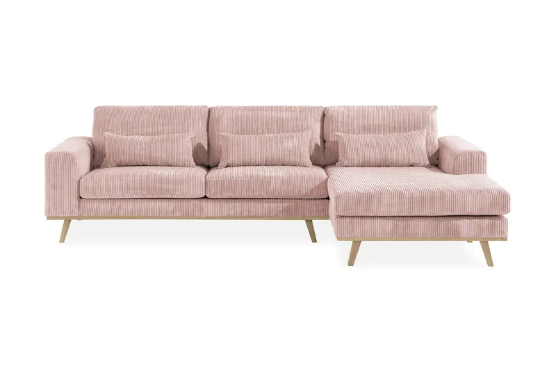 Copenhagen 4-istuttava Oikeakätinen L-muotoinen Divaanisohva Manchester-kankaalla, Vaaleanpunainen