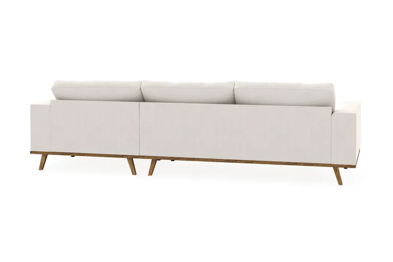 Copenhagen 4-istuttava Oikeakätinen L-muotoinen Divaanisohva Sametilla - Kermanvalkoinen - Huonekalut - Sohva - Divaanisohva