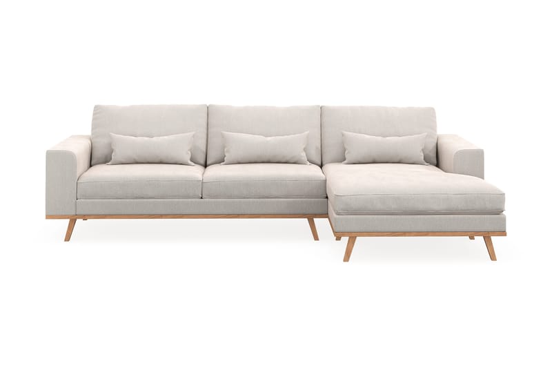 Copenhagen 4-istuttava Oikeakätinen L-muotoinen Divaanisohva Sametilla - Kermanvalkoinen - Huonekalut - Sohva - Divaanisohva