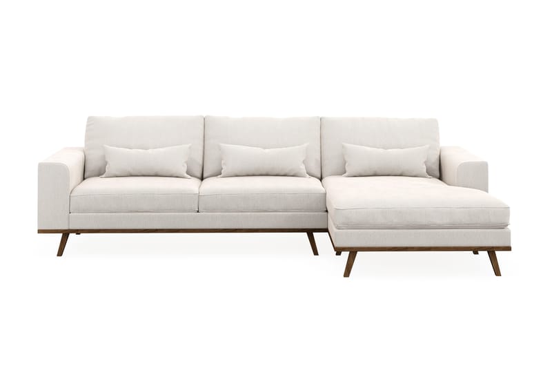 Copenhagen 4-istuttava Oikeakätinen L-muotoinen Divaanisohva Sametilla - Kermanvalkoinen - Huonekalut - Sohva - Divaanisohva