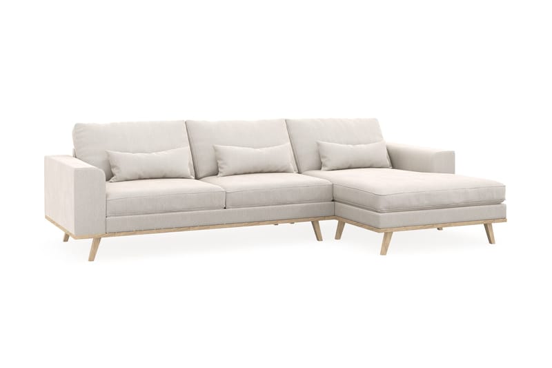 Copenhagen 4-istuttava Oikeakätinen L-muotoinen Divaanisohva Sametilla - Kermanvalkoinen - Huonekalut - Sohva - Divaanisohva