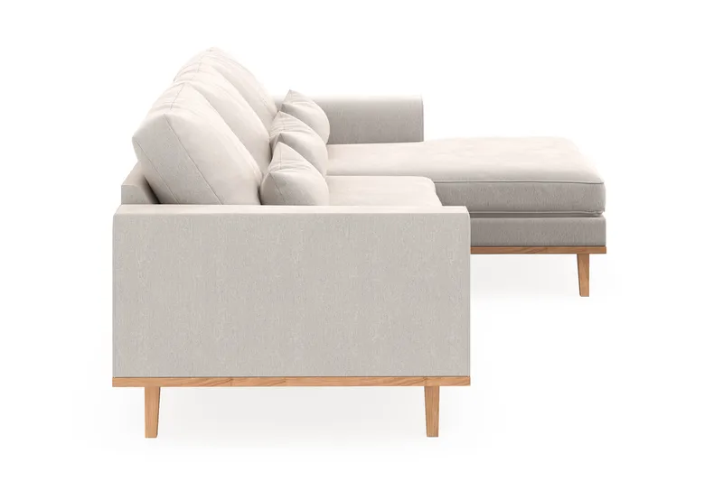 Copenhagen 4-istuttava Oikeakätinen L-muotoinen Divaanisohva Sametilla - Kermanvalkoinen - Huonekalut - Sohva - Divaanisohva