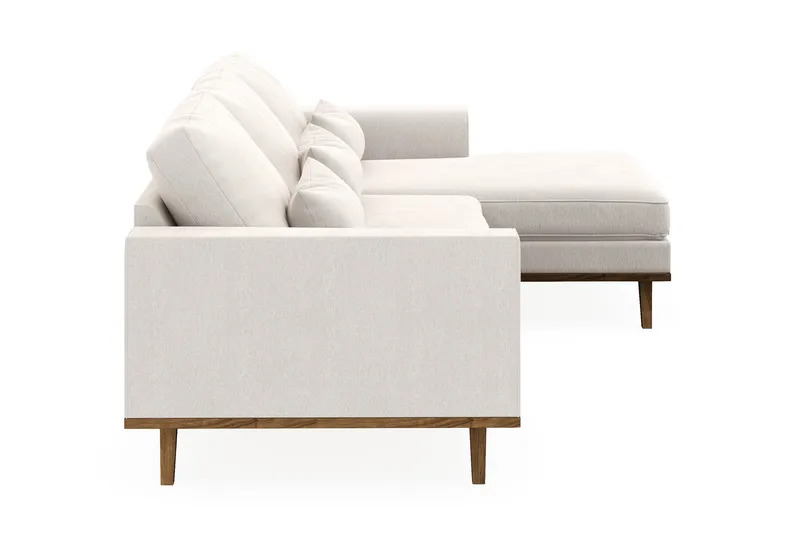 Copenhagen 4-istuttava Oikeakätinen L-muotoinen Divaanisohva Sametilla - Kermanvalkoinen - Huonekalut - Sohva - Divaanisohva