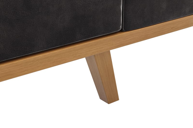 Copenhagen 4-istuttava Oikeakätinen L-muotoinen Divaanisohva Sametilla - Tummanharmaa - Huonekalut - Sohva - Divaanisohva