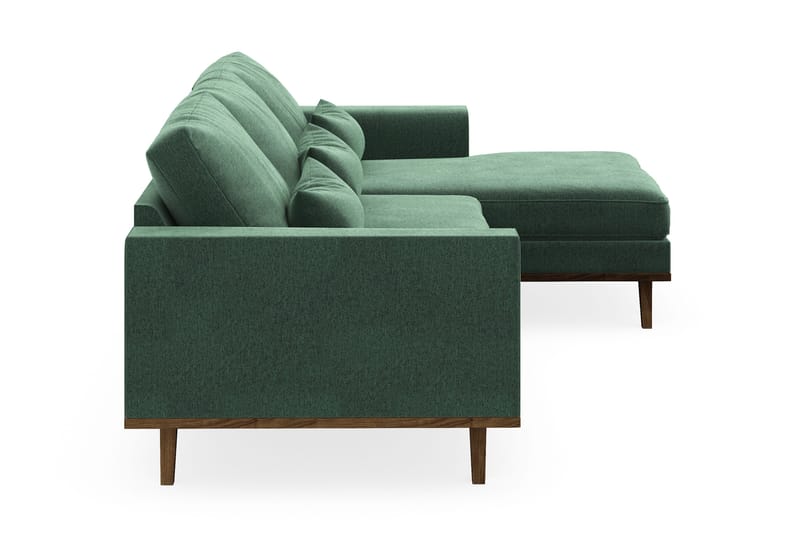 Copenhagen 4-istuttava Oikeakätinen L-muotoinen Divaanisohva Sametilla - Tummanvihreä - Huonekalut - Sohva - Divaanisohva