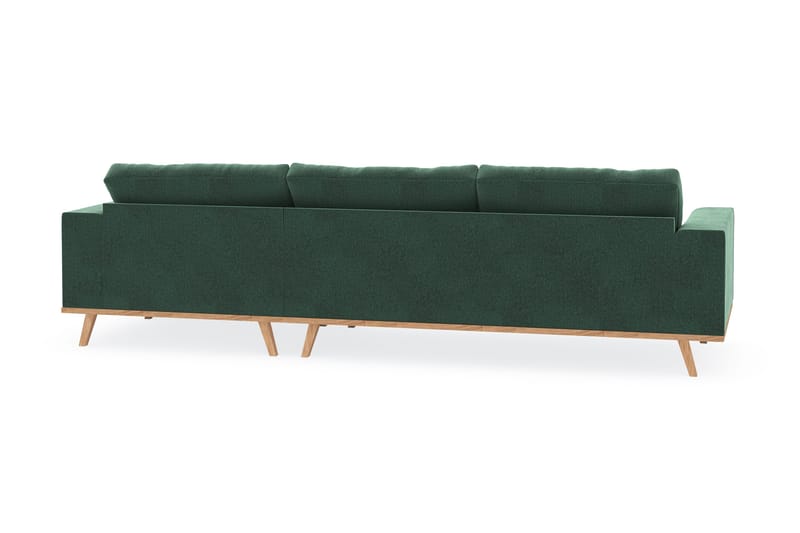 Copenhagen 4-istuttava Oikeakätinen L-muotoinen Divaanisohva Sametilla - Tummanvihreä - Huonekalut - Sohva - Divaanisohva