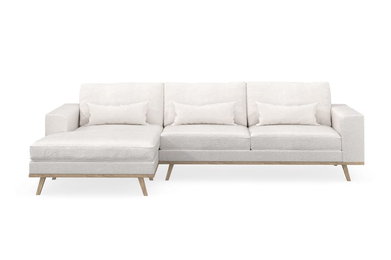 Copenhagen 4-istuttava Vasenkätinen L-muotoinen Divaanisohva Bouclélla - Valkoinen - Huonekalut - Sohva - Divaanisohva