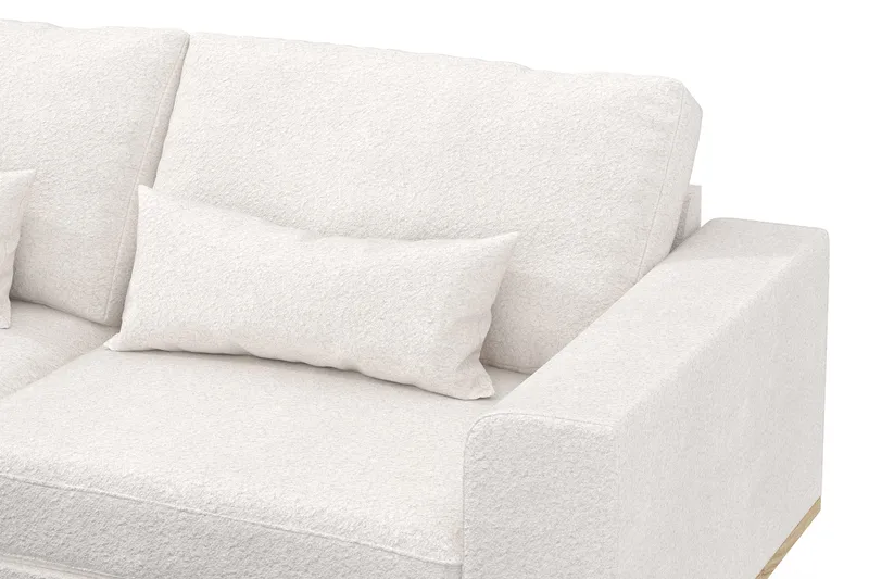 Copenhagen 4-istuttava Vasenkätinen L-muotoinen Divaanisohva Bouclélla - Valkoinen - Huonekalut - Sohva - Divaanisohva