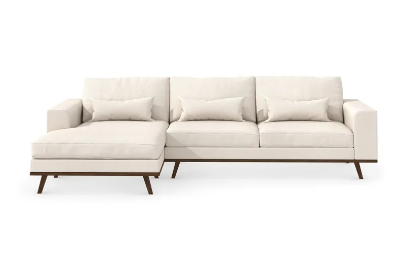 Copenhagen 4-istuttava Vasenkätinen L-muotoinen Divaanisohva Kankaalla, Beige