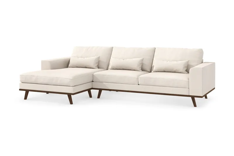 Copenhagen 4-istuttava Vasenkätinen L-muotoinen Divaanisohva Kankaalla - Beige - Huonekalut - Sohva - Divaanisohva