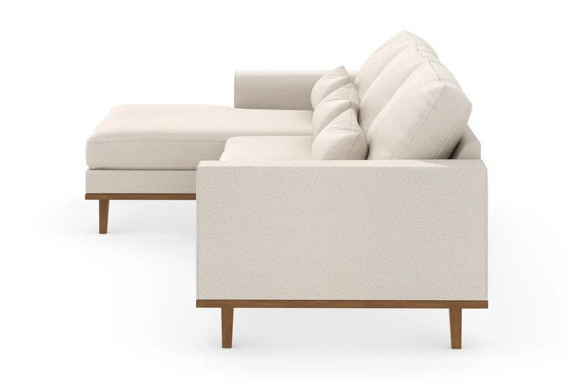 Copenhagen 4-istuttava Vasenkätinen L-muotoinen Divaanisohva Kankaalla - Beige - Huonekalut - Sohva - Divaanisohva