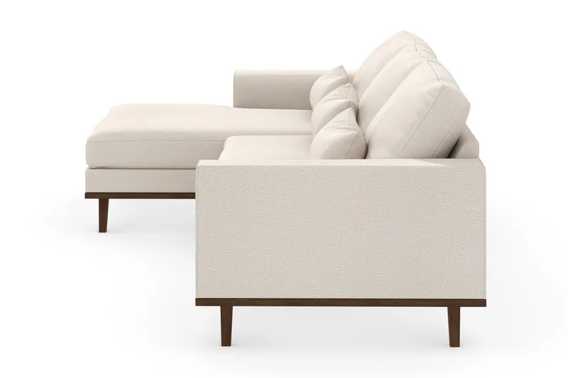 Copenhagen 4-istuttava Vasenkätinen L-muotoinen Divaanisohva Kankaalla - Beige - Huonekalut - Sohva - Divaanisohva