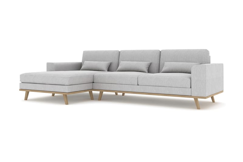 Copenhagen 4-istuttava Vasenkätinen L-muotoinen Divaanisohva Kankaalla - Harmaa - Huonekalut - Sohva - Divaanisohva