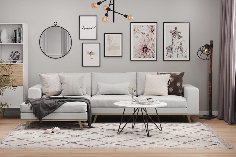 Copenhagen 4-istuttava Vasenkätinen L-muotoinen Divaanisohva Kankaalla - Harmaa - Huonekalut - Sohva - Divaanisohva