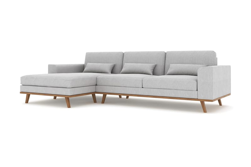 Copenhagen 4-istuttava Vasenkätinen L-muotoinen Divaanisohva Kankaalla - Harmaa - Huonekalut - Sohva - Divaanisohva