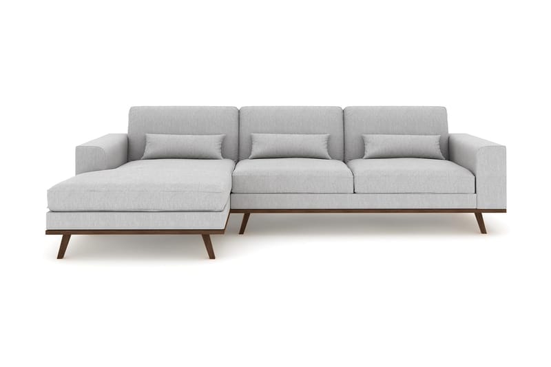 Copenhagen 4-istuttava Vasenkätinen L-muotoinen Divaanisohva Kankaalla - Harmaa - Huonekalut - Sohva - Divaanisohva