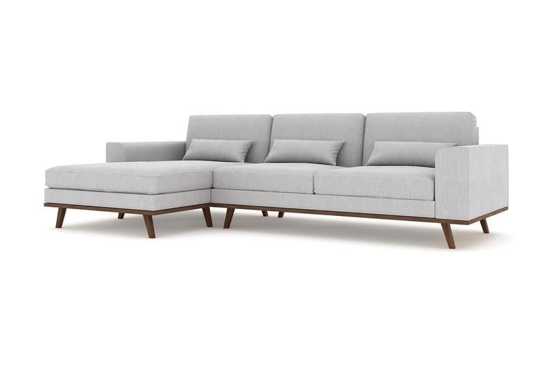 Copenhagen 4-istuttava Vasenkätinen L-muotoinen Divaanisohva Kankaalla - Harmaa - Huonekalut - Sohva - Divaanisohva