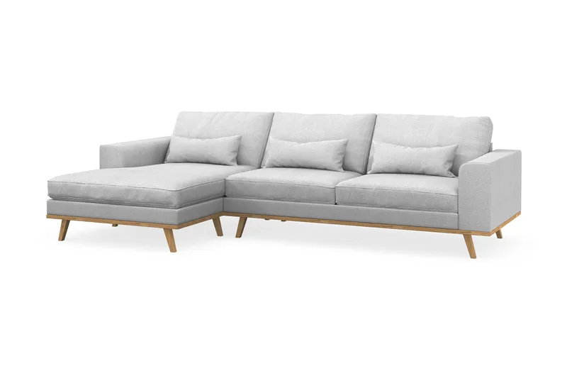 Copenhagen 4-istuttava Vasenkätinen L-muotoinen Divaanisohva Kankaalla - Vaaleanharmaa - Huonekalut - Sohva - Divaanisohva