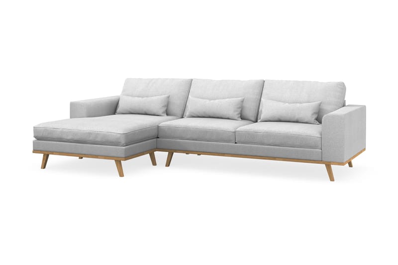 Copenhagen 4-istuttava Vasenkätinen L-muotoinen Divaanisohva Kankaalla - Vaaleanharmaa - Huonekalut - Sohva - Divaanisohva