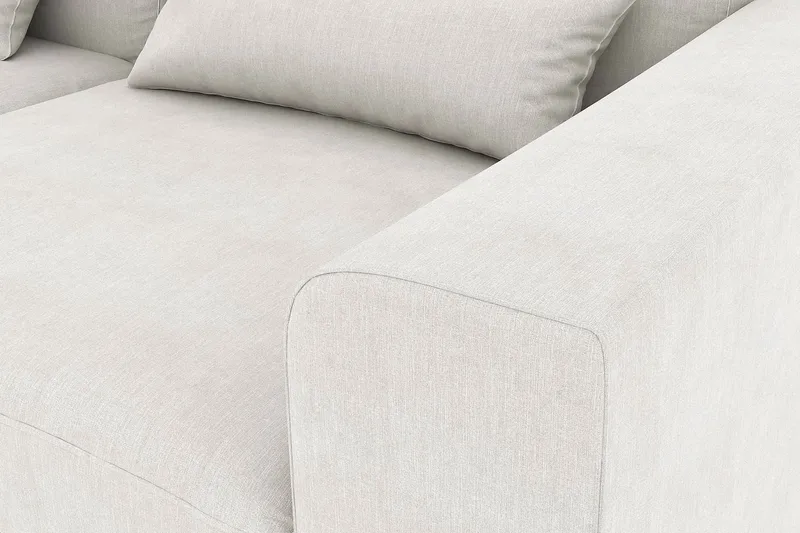 Copenhagen 4-istuttava Vasenkätinen L-muotoinen Divaanisohva Kankaalla - Vaaleanharmaa - Huonekalut - Sohva - Divaanisohva