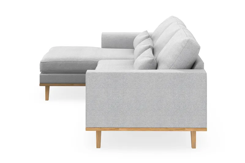 Copenhagen 4-istuttava Vasenkätinen L-muotoinen Divaanisohva Kankaalla - Vaaleanharmaa - Huonekalut - Sohva - Divaanisohva