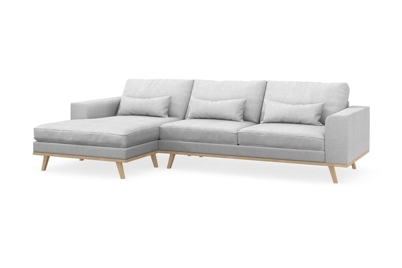 Copenhagen 4-istuttava Vasenkätinen L-muotoinen Divaanisohva Kankaalla - Vaaleanharmaa - Huonekalut - Sohva - Divaanisohva