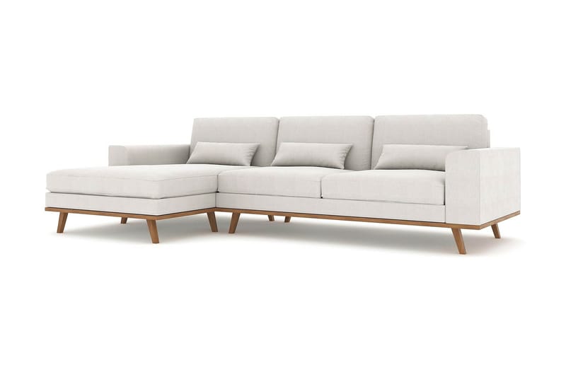 Copenhagen 4-istuttava Vasenkätinen L-muotoinen Divaanisohva Kankaalla - Vaaleanharmaa - Huonekalut - Sohva - Divaanisohva