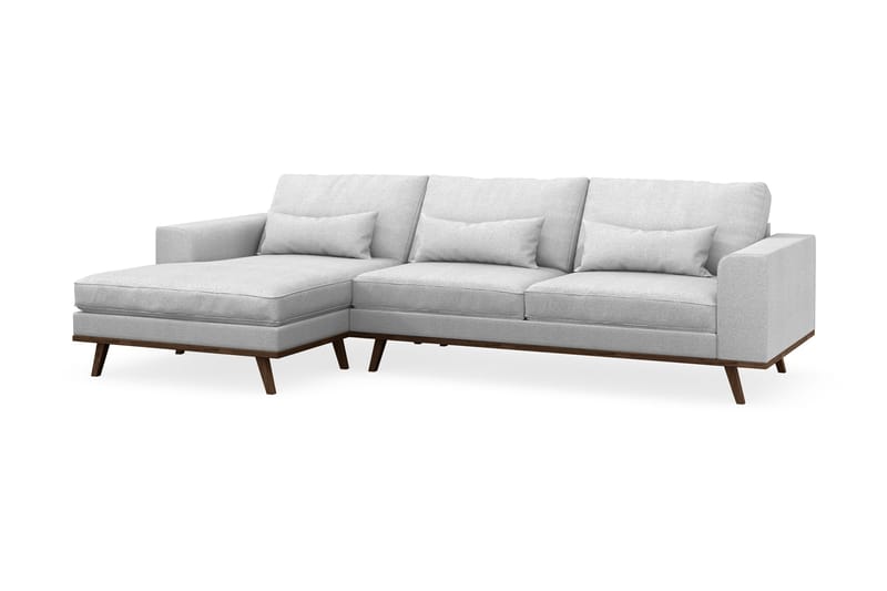 Copenhagen 4-istuttava Vasenkätinen L-muotoinen Divaanisohva Kankaalla - Vaaleanharmaa - Huonekalut - Sohva - Divaanisohva