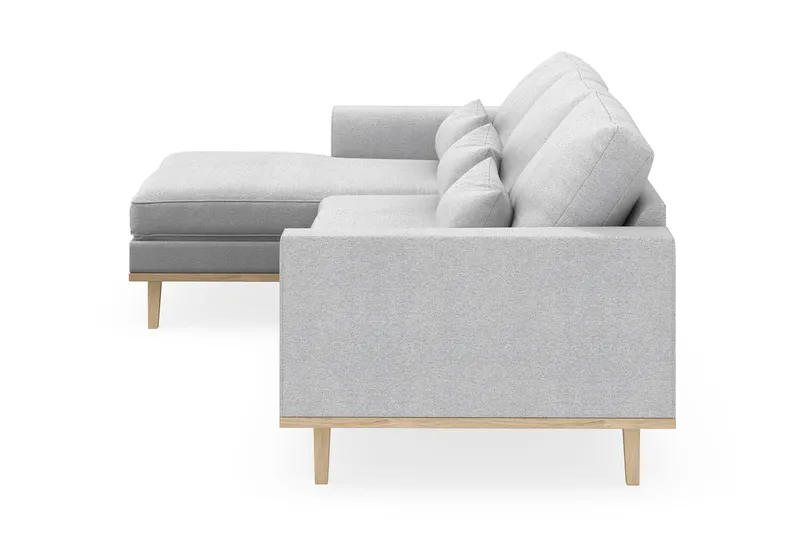 Copenhagen 4-istuttava Vasenkätinen L-muotoinen Divaanisohva Kankaalla - Vaaleanharmaa - Huonekalut - Sohva - Divaanisohva