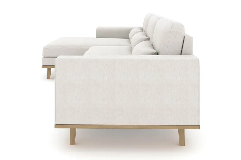 Copenhagen 4-istuttava Vasenkätinen L-muotoinen Divaanisohva Kankaalla - Vaaleanharmaa - Huonekalut - Sohva - Divaanisohva